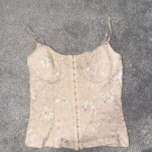 Tan corset tank top Size M